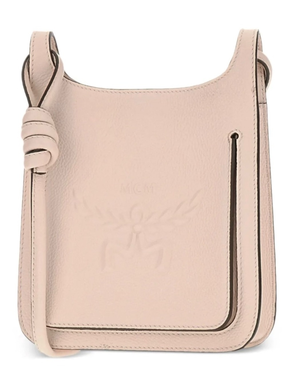 MCM Pale Pink Leather Mini Himmel Hobo Crossbody Bag